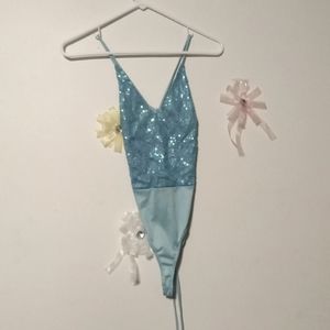 Two tone blue jumpsuit